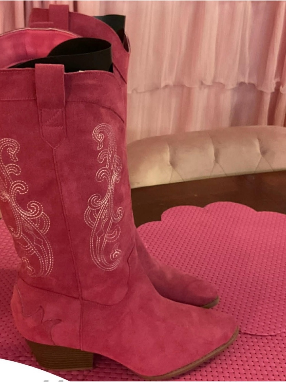 Suede Pink Western Cowgirl Boots for Women Brand New w/out box